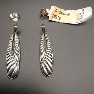 Lagos Silver Elegant Leaves Collection Dangle Drop Earrings
